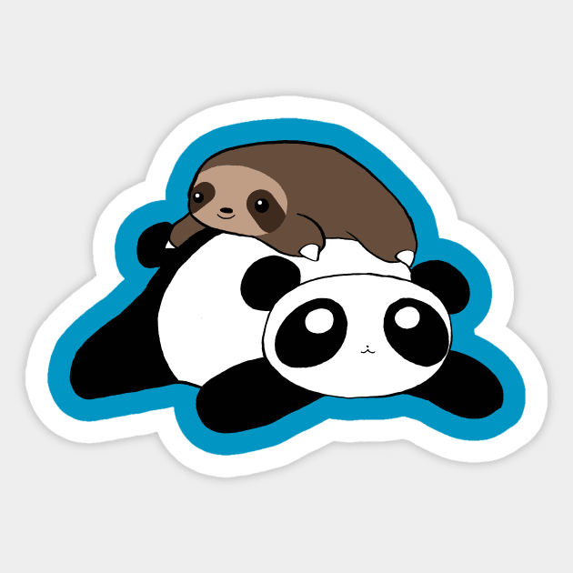 Little Sloth and Panda Sticker by saradaboru